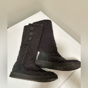 Ugg Lattice Cardy Knit Boots Black Size 7